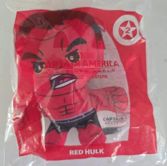 McDonald's Happy Meal toy Marvel Captain America B.N.W. #2 Red Hulk 2024 NIP - Picture 1 of 3